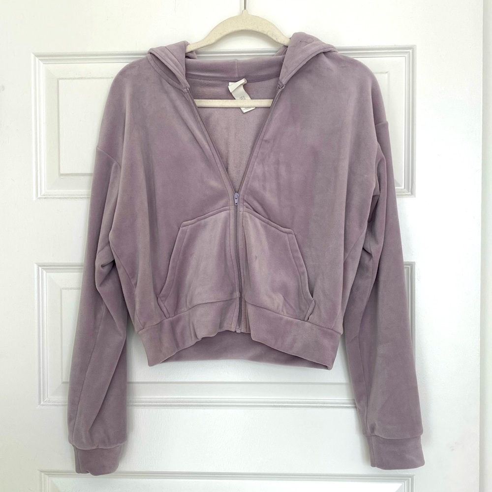 Velour Tracksuit Hooded Jacket